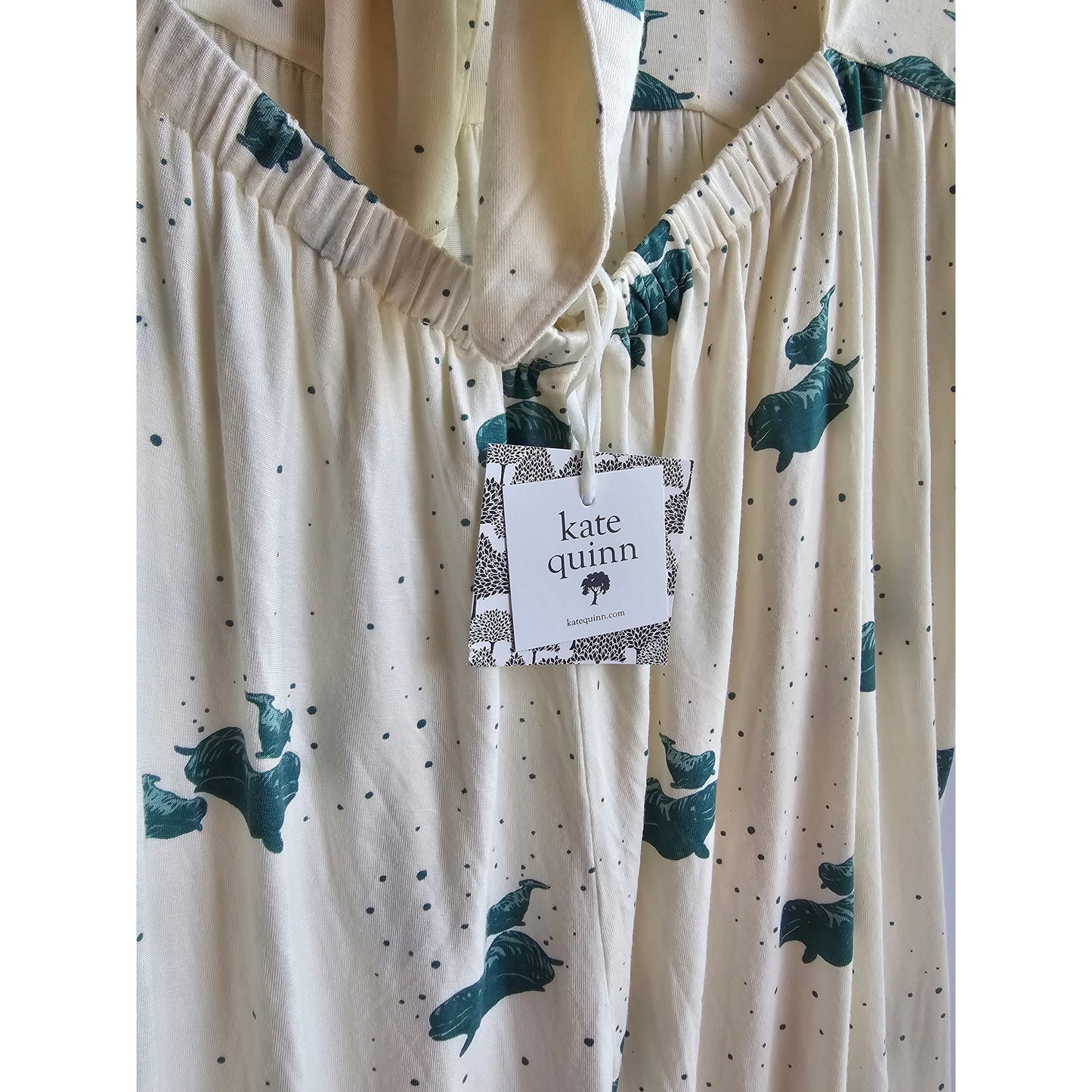 Kate Quinn Green Whale Print Loungewear Jumpsuit - Size Curvy Girl (Sz XXL)