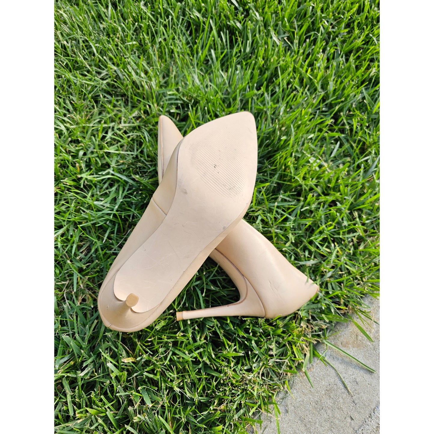 Steve Madden Nude Leather Pointed Toe Stiletto Pumps - Shoe Size 8