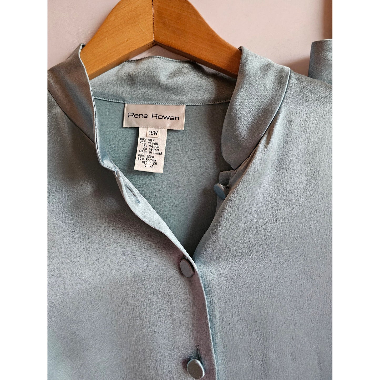 Rena Rowen Soft Turquoise Silk Pantsuit - Size Curvy Girl (Sz 18)