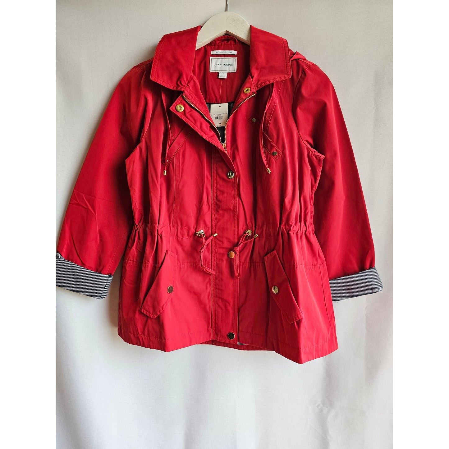 Charter Club Hooded Rain Jacket Size Small (Sz PS) / Size Curvy Girl (Sz 3X) NWT
