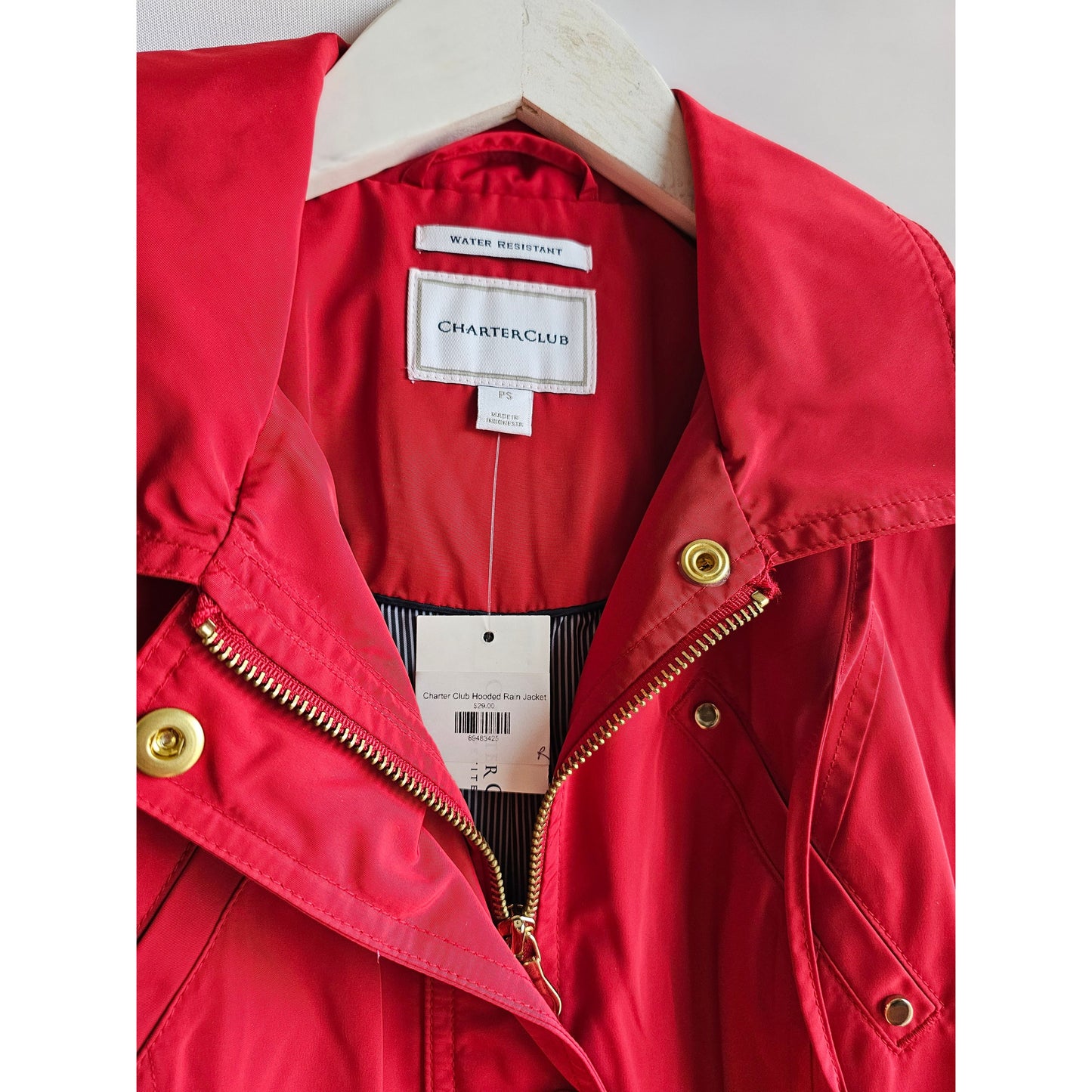 Charter Club Hooded Rain Jacket Size Small (Sz PS) / Size Curvy Girl (Sz 3X) NWT