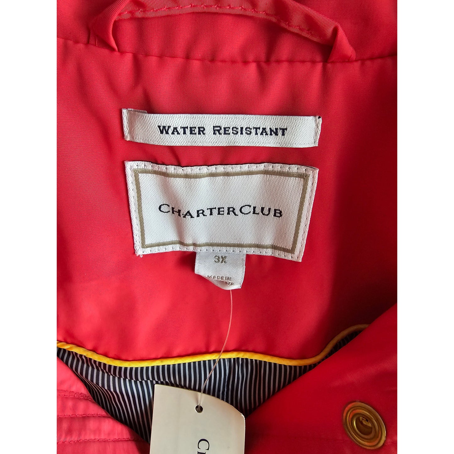 Charter Club Hooded Rain Jacket Size Small (Sz PS) / Size Curvy Girl (Sz 3X) NWT