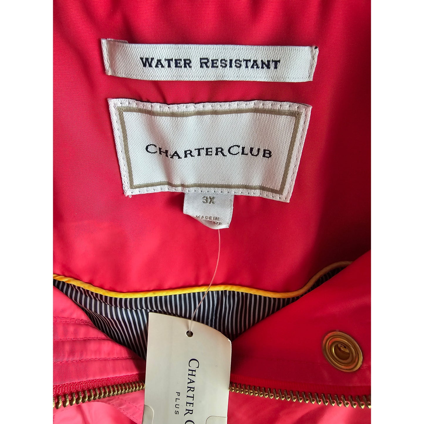 Charter Club Hooded Rain Jacket Size Small (Sz PS) / Size Curvy Girl (Sz 3X) NWT