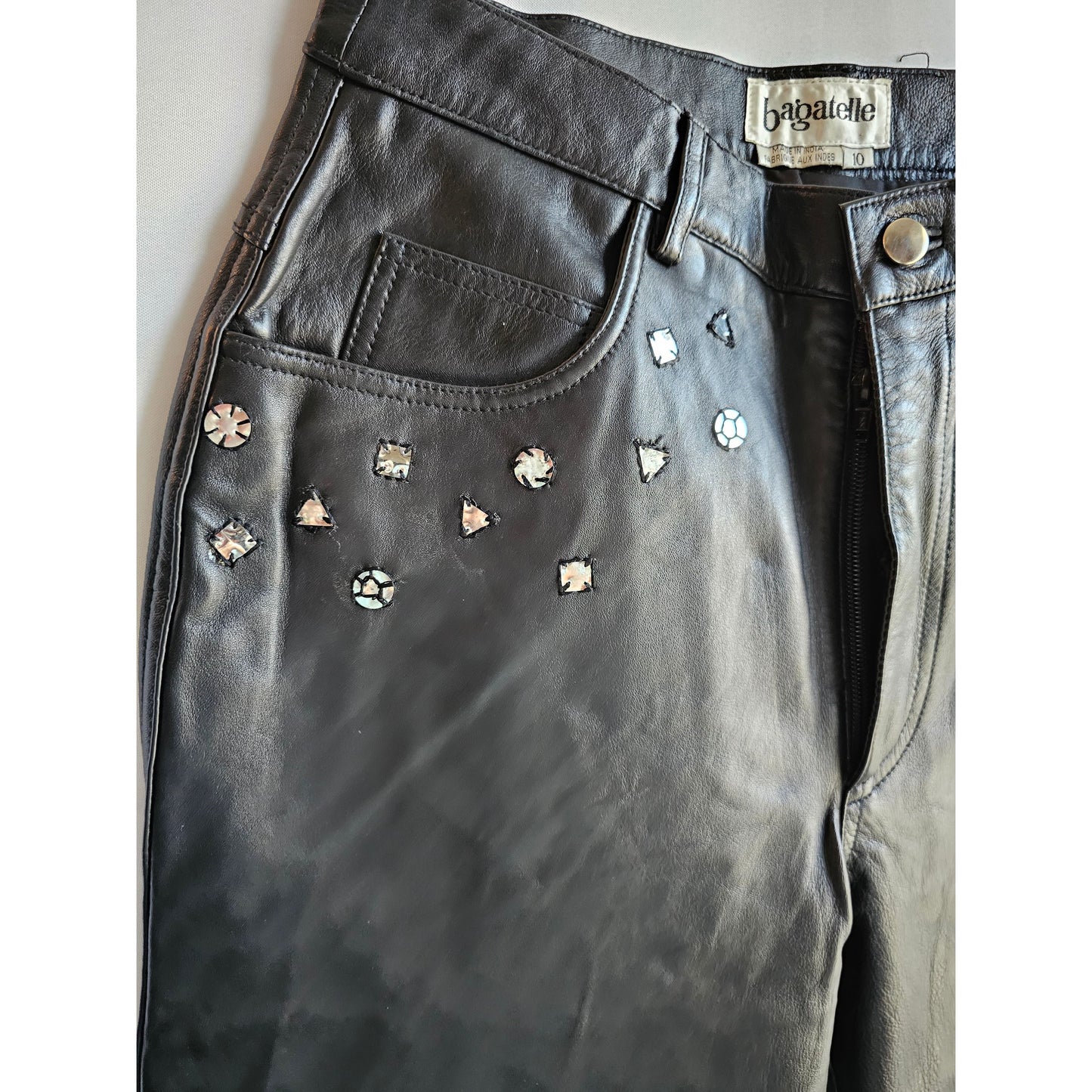 Bagatelle Black Leather Pants Size Medium - (Sz 10)