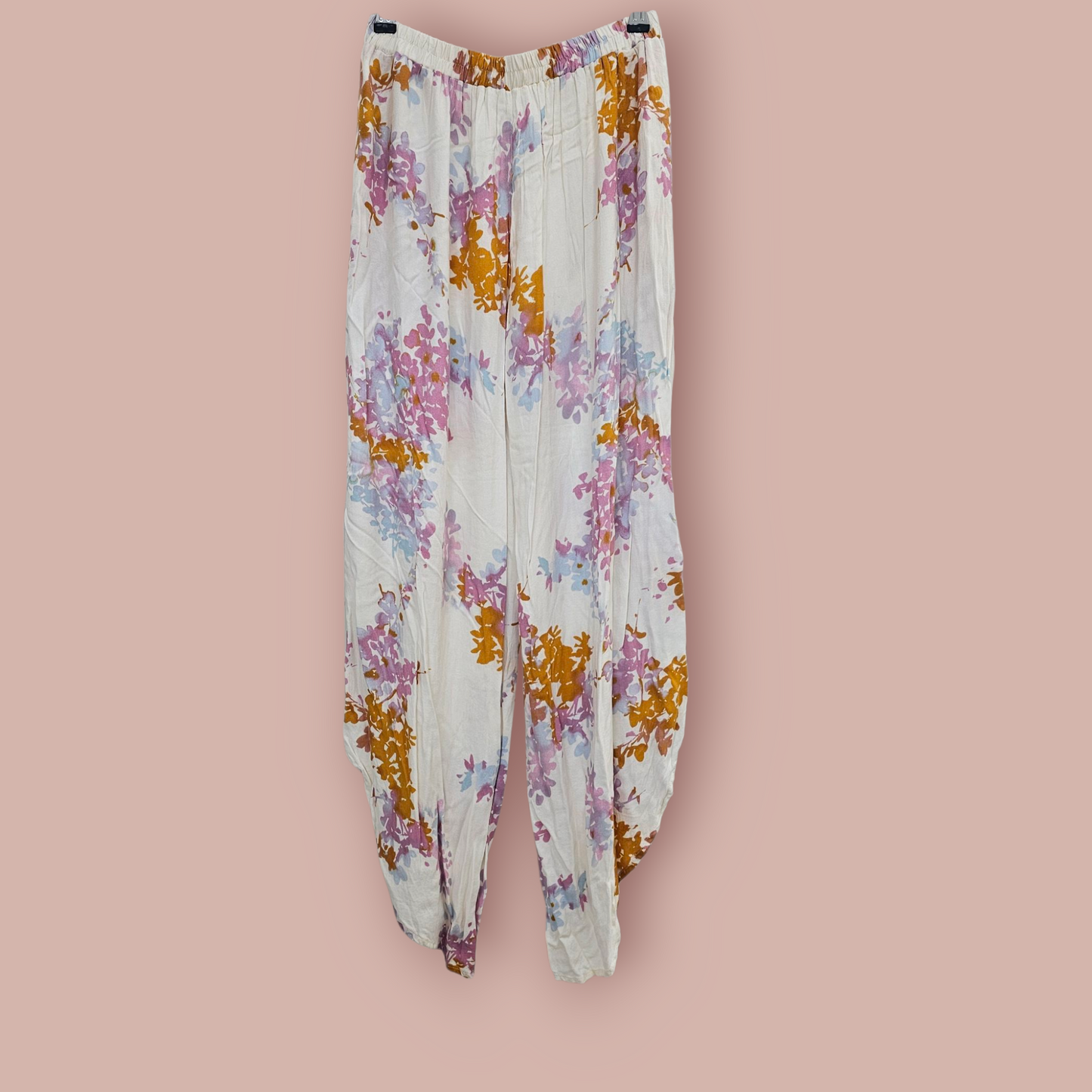 Olivaceous Floral Flowy Open Leg Pants - Size Small