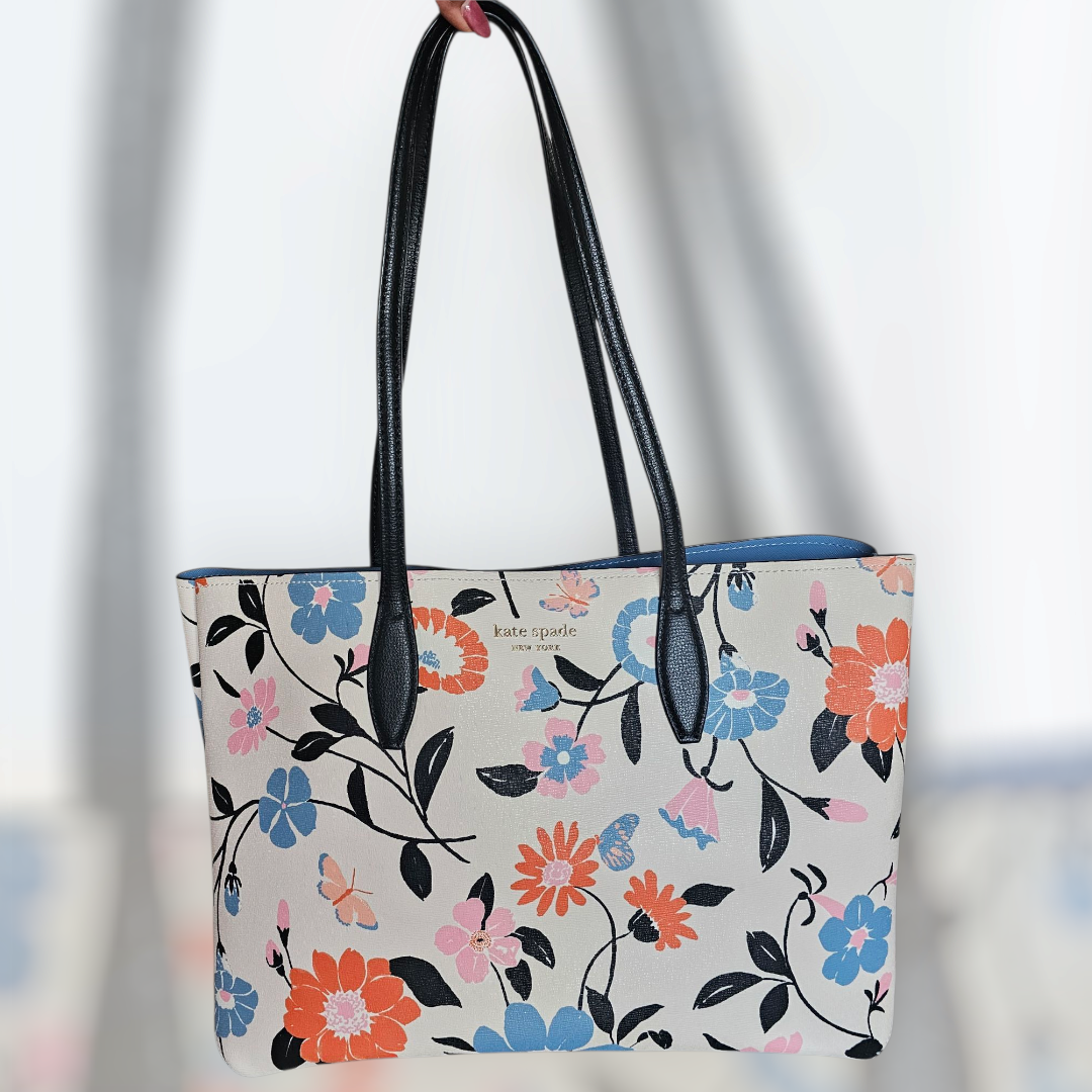 Kate Spade ♠️ Ivory Floral Tote