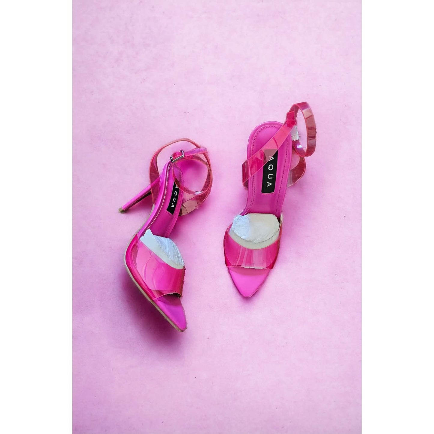 AQUA Clear Pink Sandals - Size 6.5