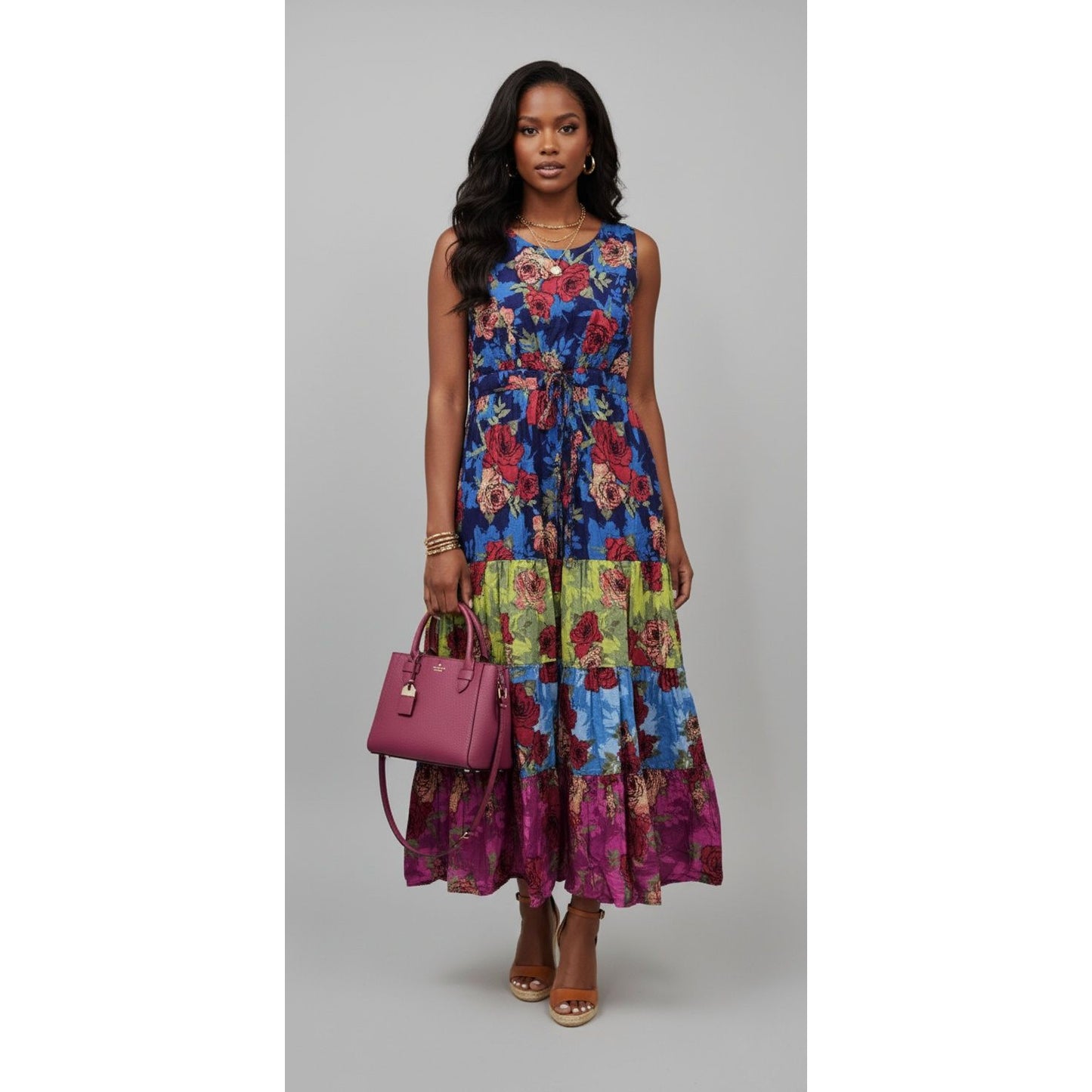 Woman Within Floral Cotton Maxi Dress – Size Curvy Girl Extra Large (18W)