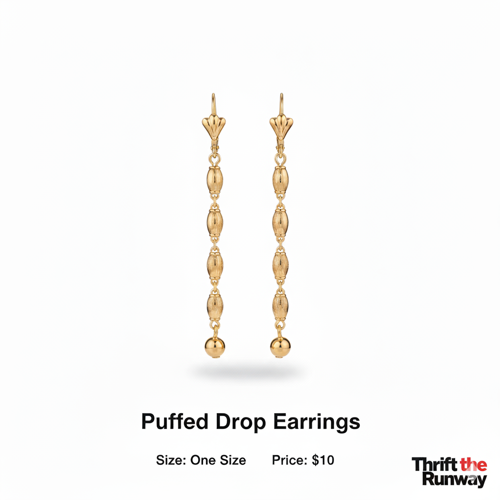Puffed drop earrings