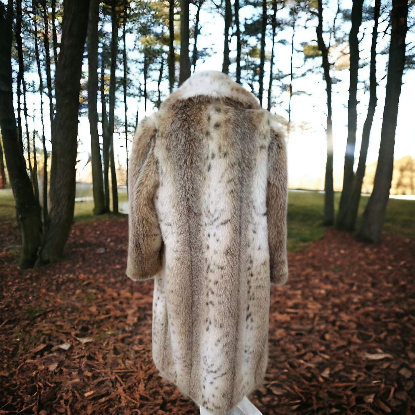 Faux fur animal print coat - Size Medium