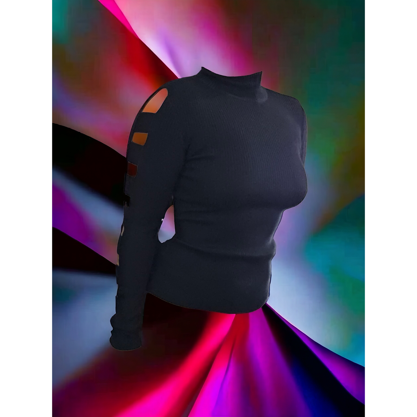 Crave Fame ribbed mockneck top - Size Small
