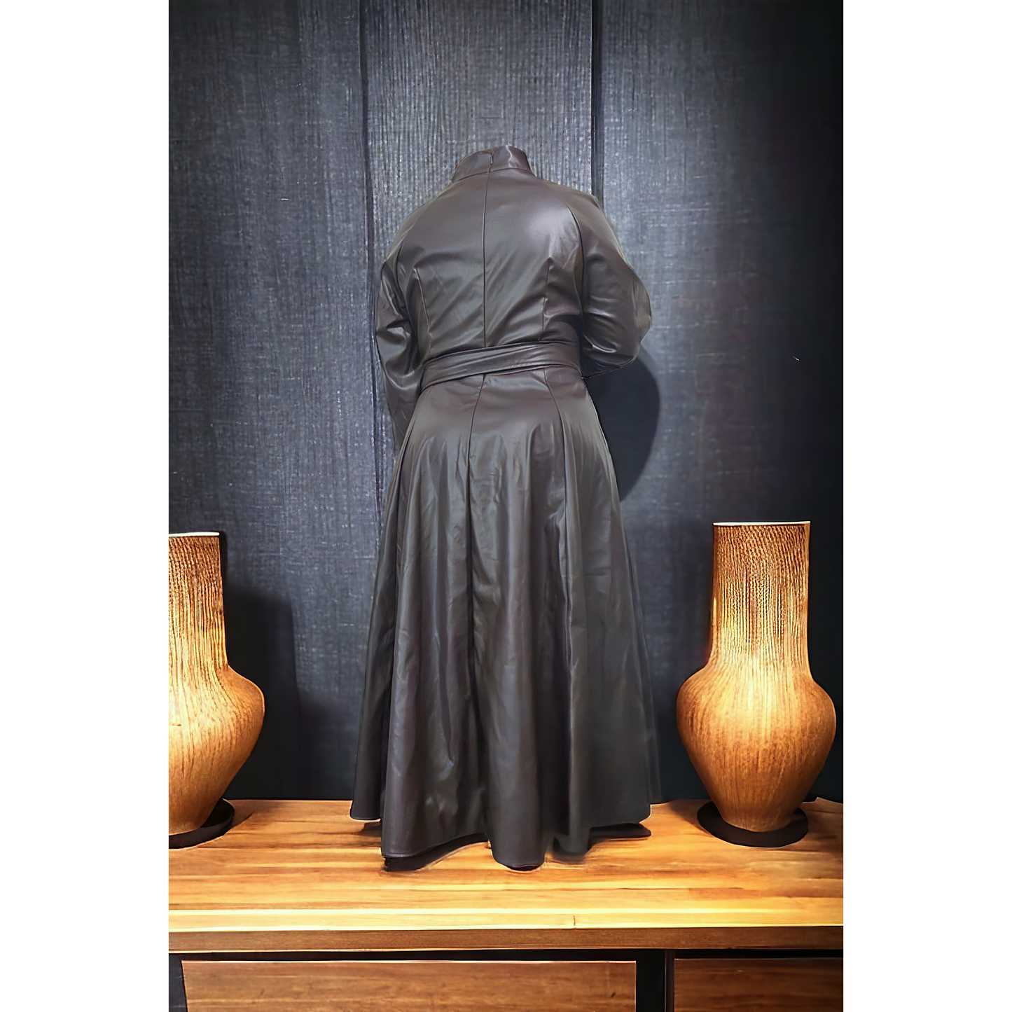 Stylewe Brown Faux Leather Dress - Size Curvy Girl (Sz 2XL)
