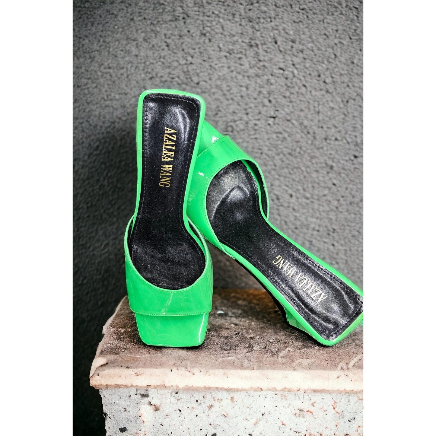 Azalea Wang Patent Green 💚 Sandal Pumps - Size 11