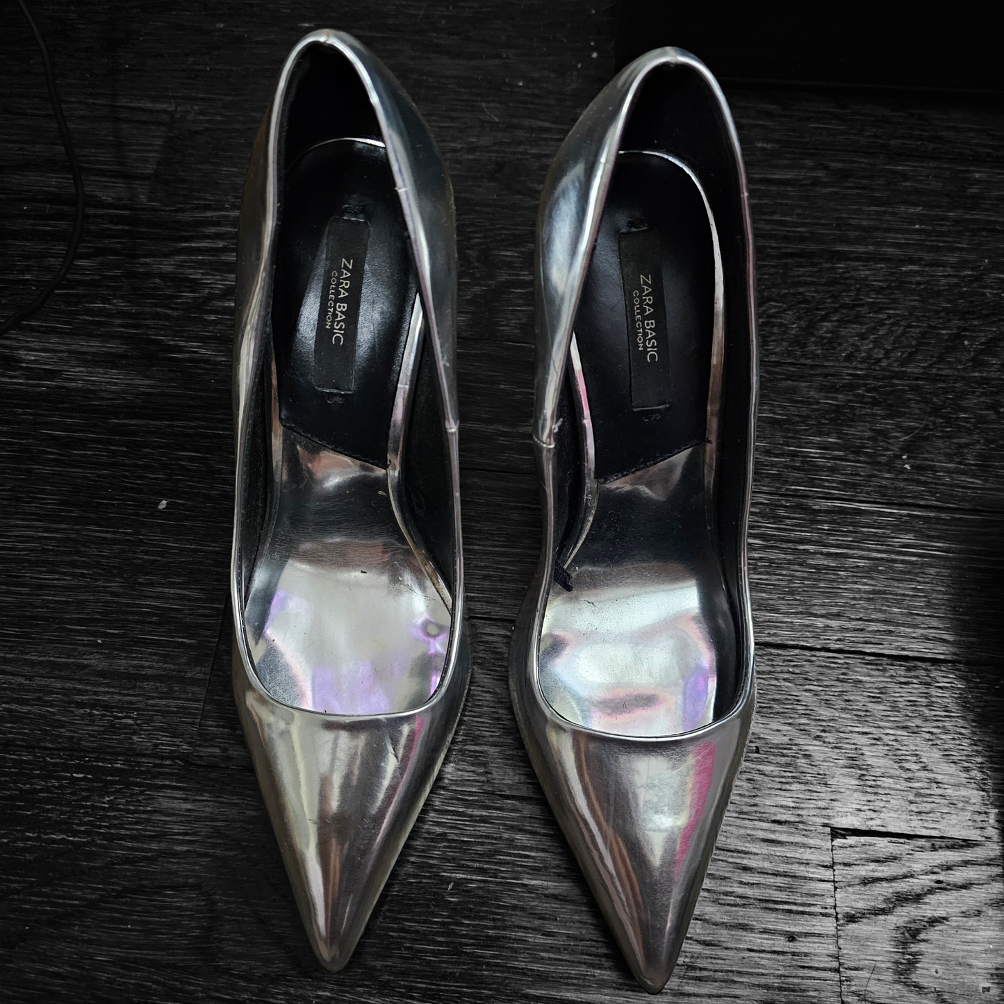 Zara Silver Pumps - Shoe Size 37 (6.5)