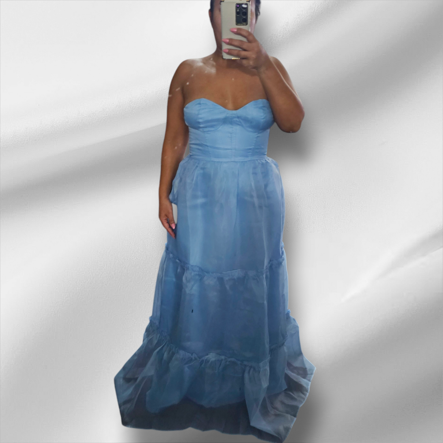 Lulu's Blue Strapless Dress - Size Large