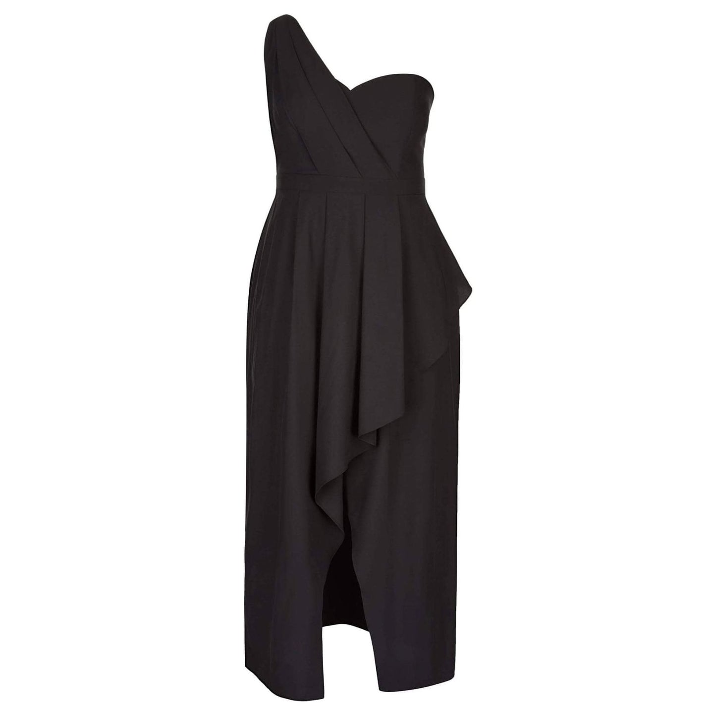 City Chic Black One Shoulder Dress - Size Curvy Girl (Sz 16)