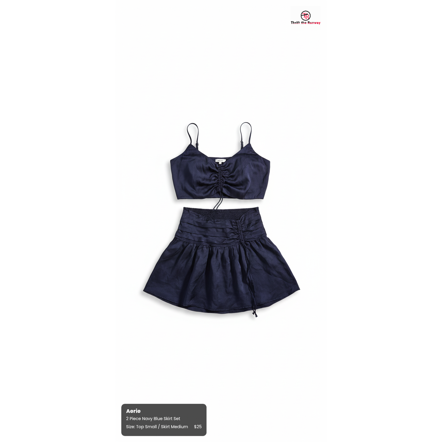 Aerie 2 Piece Skirt Set – Elasticized Waist, Flowy, Size Top Small / Skirt Medium