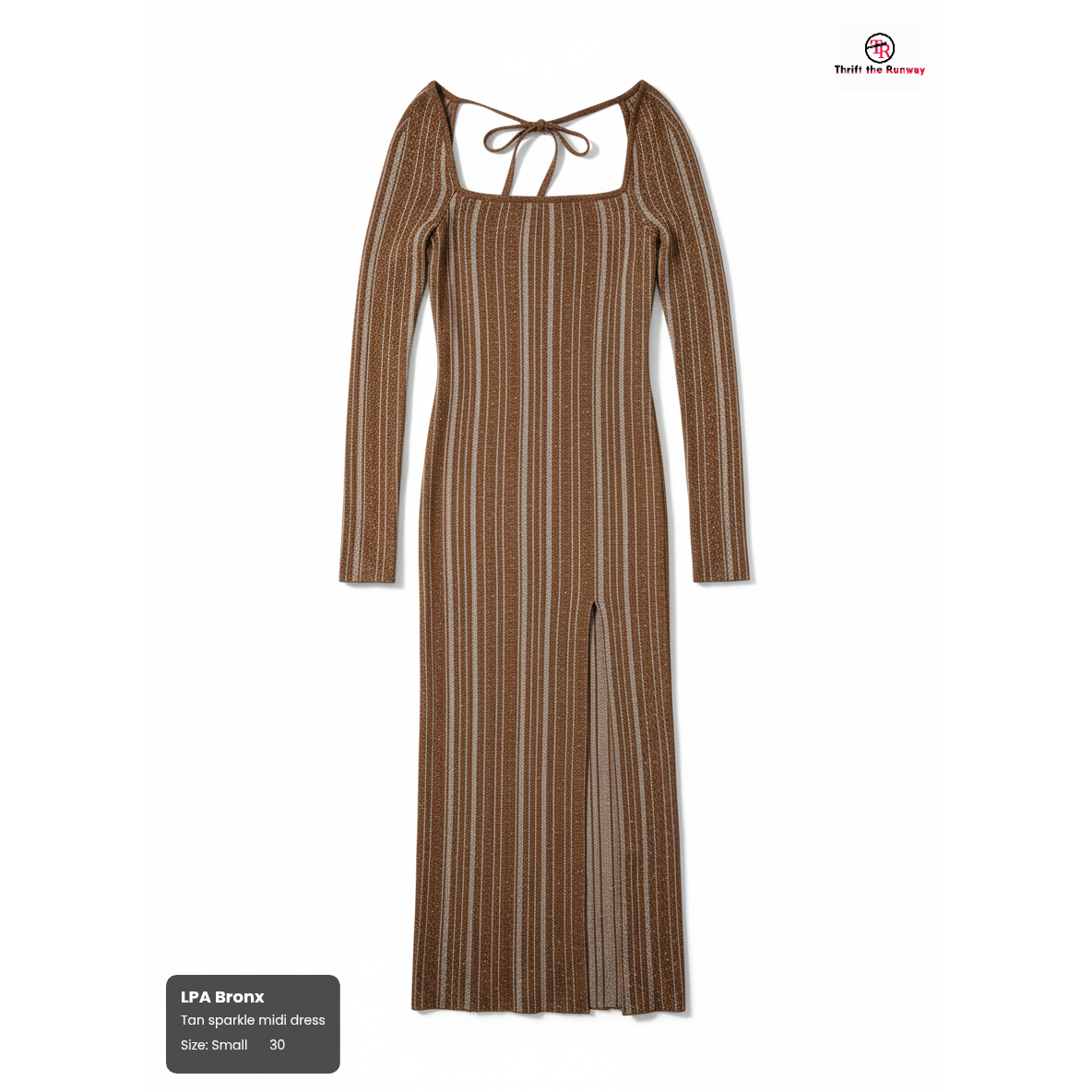 LPA Bronx Midi Knit Dress – Sparkle Knit Midi Dress, Size Small