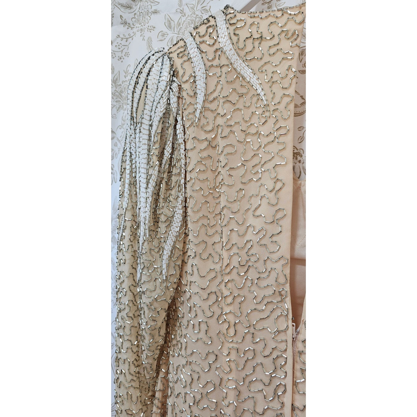 Golden Beaded Cocktail Dress – Size Small