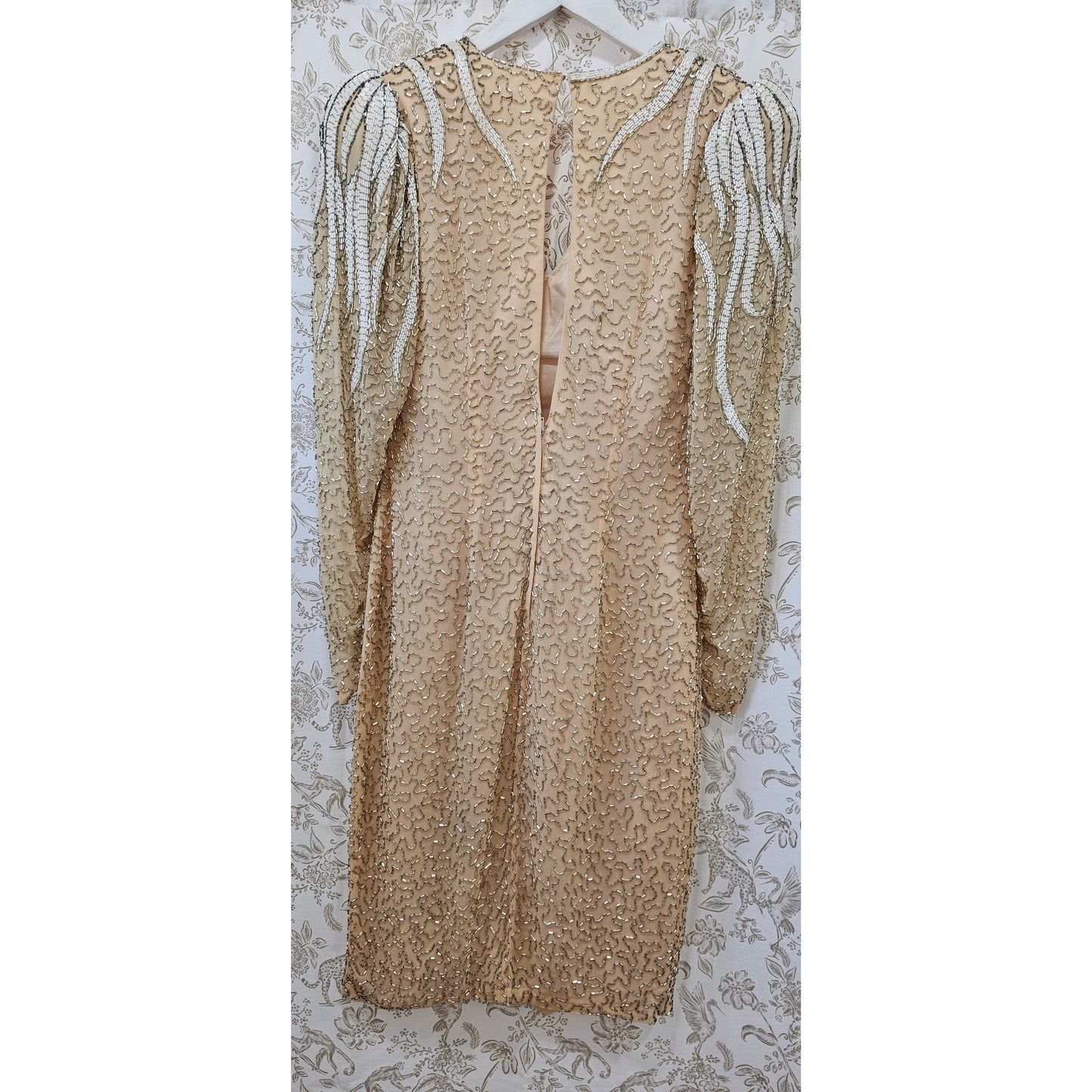 Golden Beaded Cocktail Dress – Size Small
