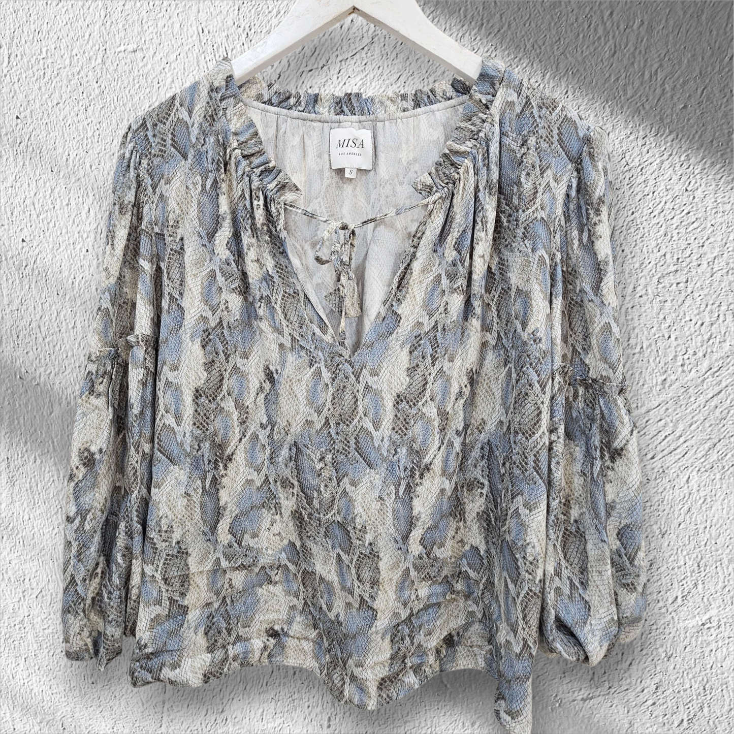 MISA Los Angeles Two-Piece Set – Boho Luxe Blouse & Maxi Skirt (Tall-Girl Friendly) - Size Medium