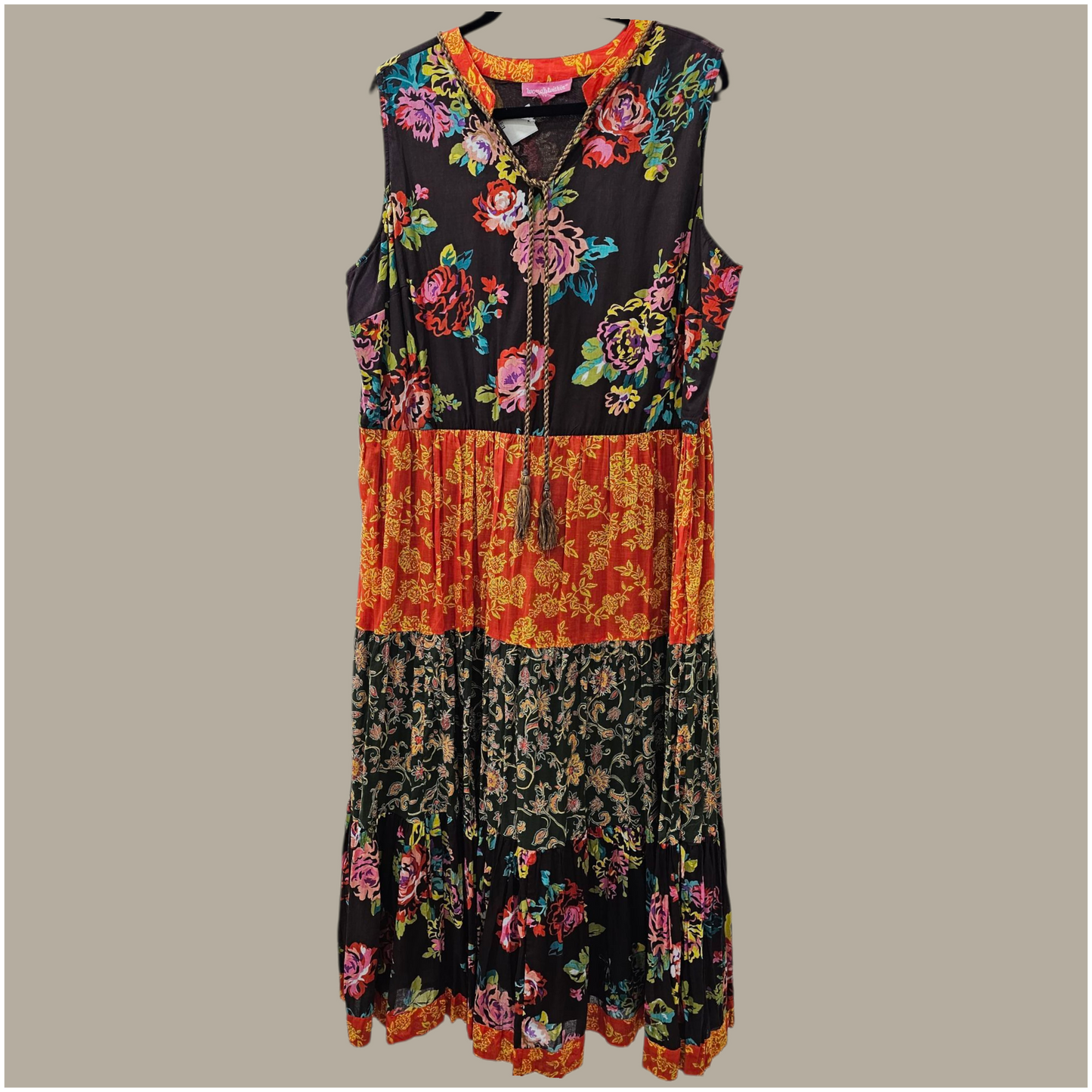 Woman Within Floral Cotton Maxi Dress – Size Curvy Girl Extra Large (22W)