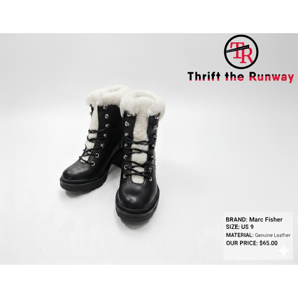 Marc Fischer Vacinta Genuine Leather Lace-Up Boots – Size 9 | $65