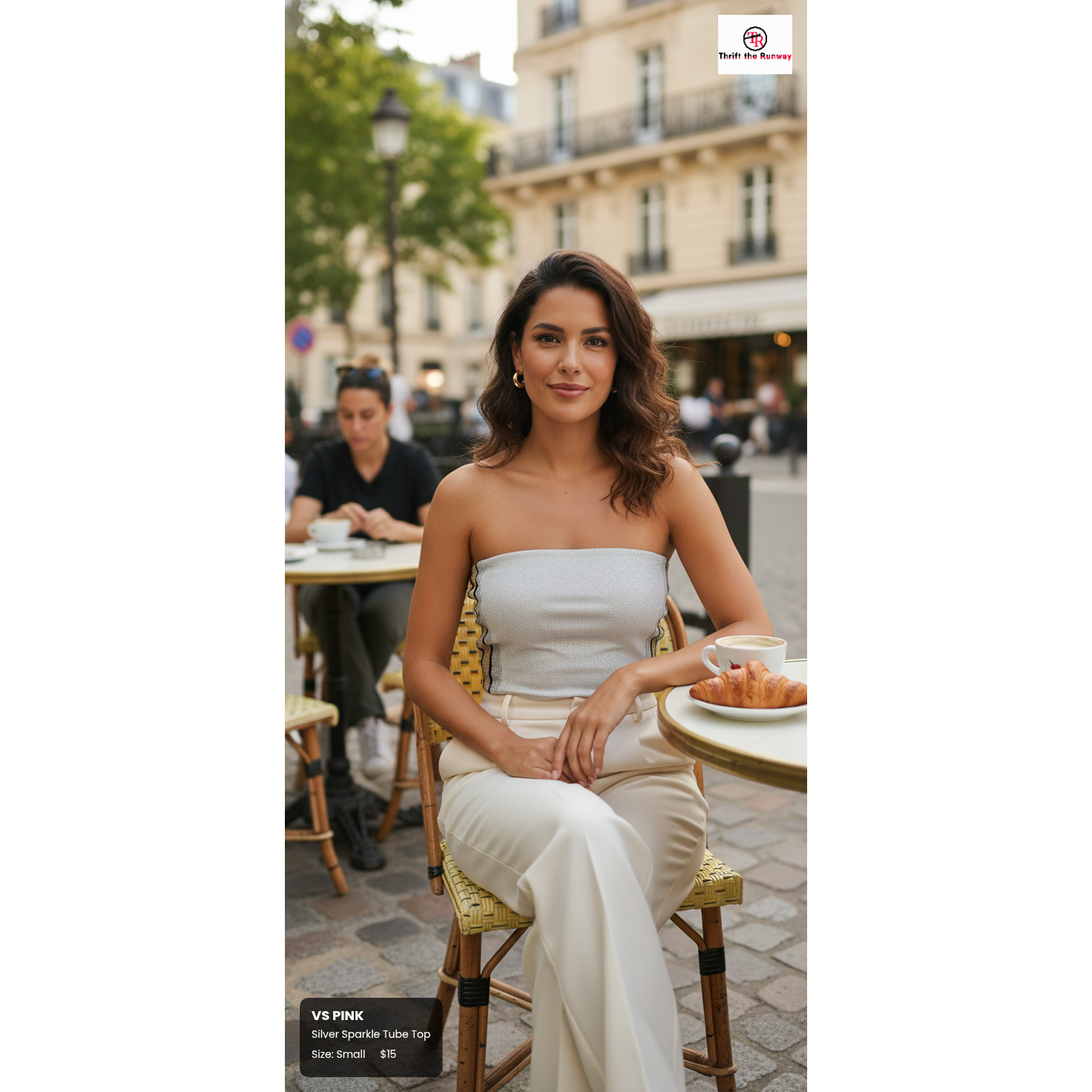 VS PINK Silver Sparkle Tube Top – Brand New Bling Lined, Size Small