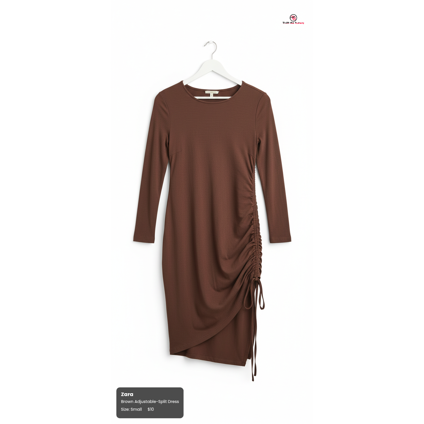 Zara Chocolate Adjustable Dress - Size Medium