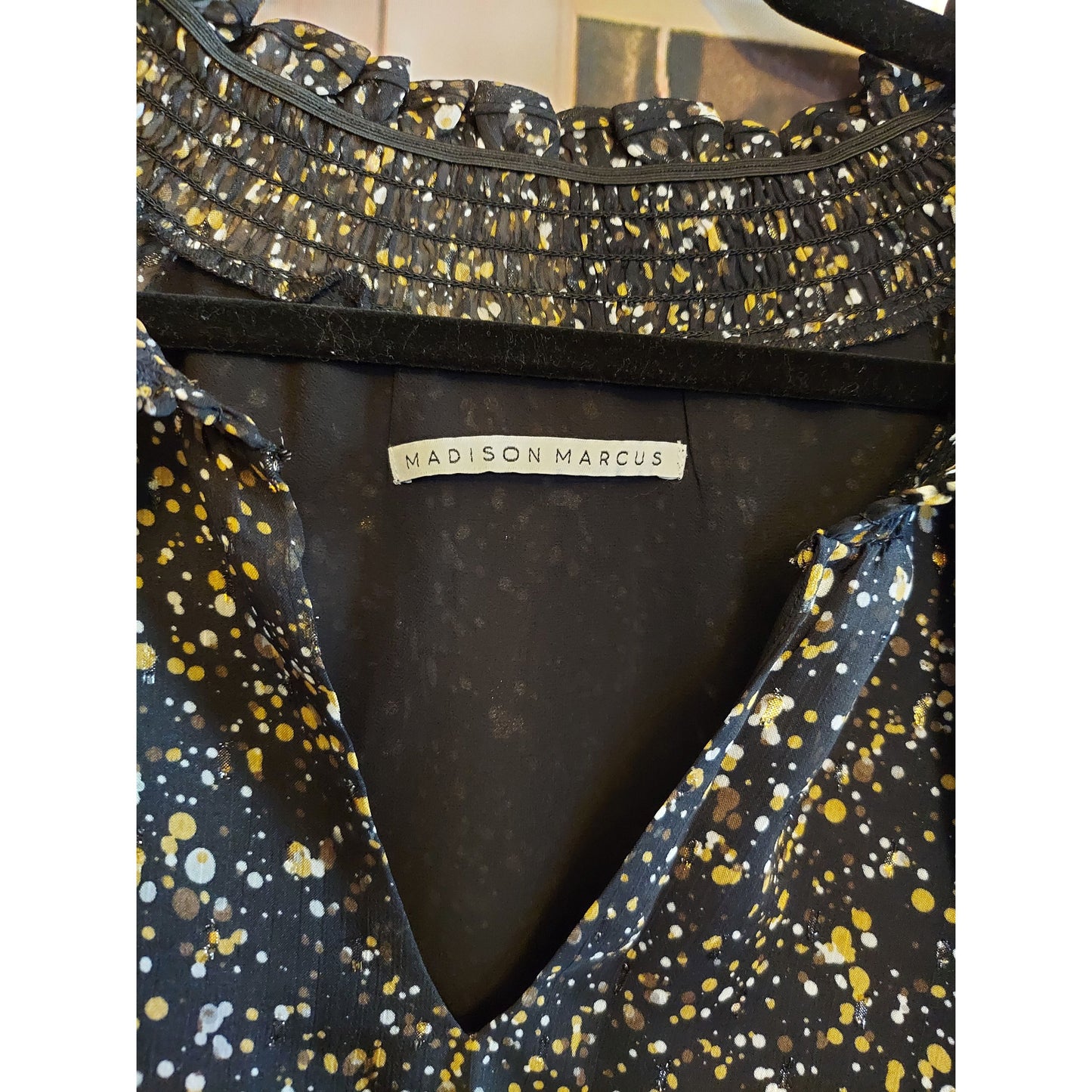 Madison Marcus Black Gold Sheer Blouse - Size Small - NWT