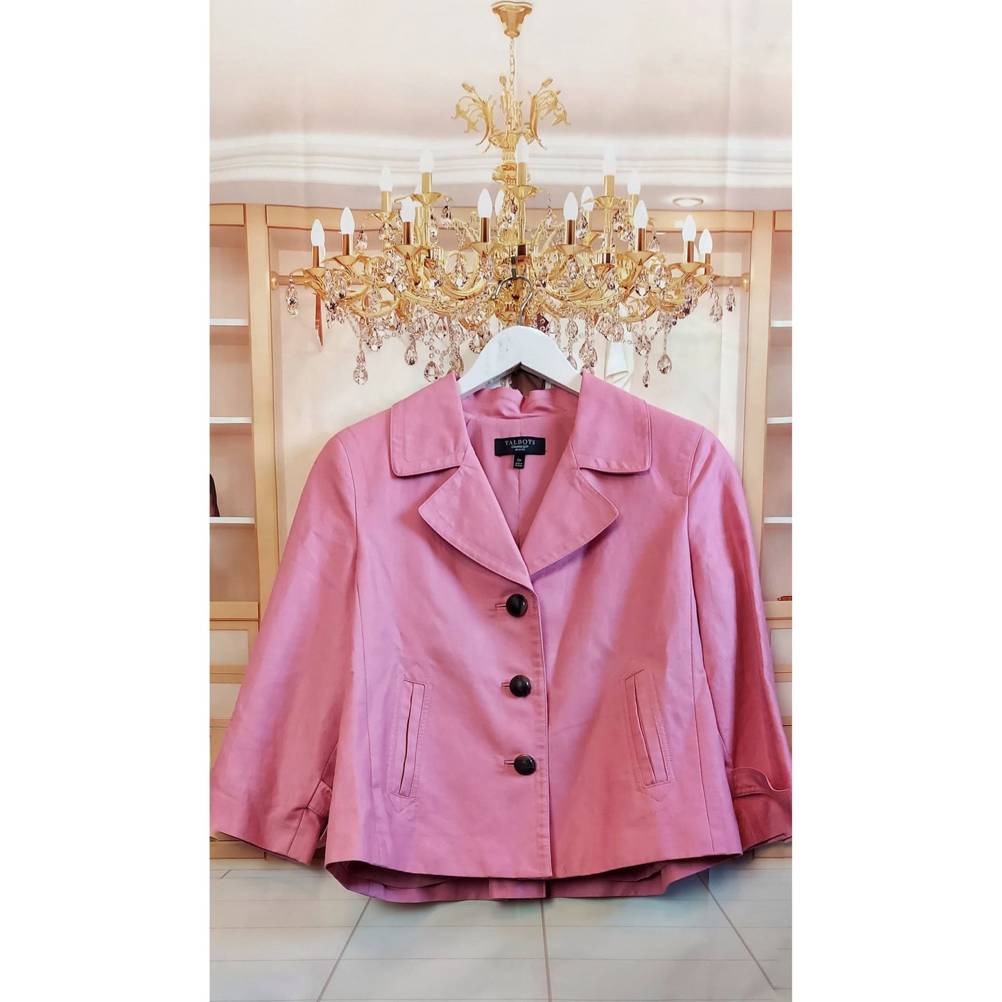 Talbots Pink Cropped Jacket - Size Large (Sz 12)