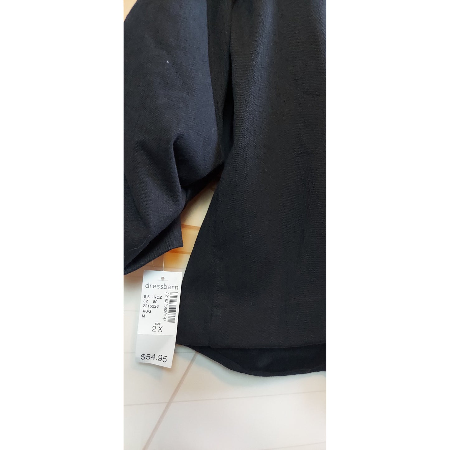 Dress Barn Ruched Sleeve Black Blazer - Size Curvy Girl (Sz 2X)