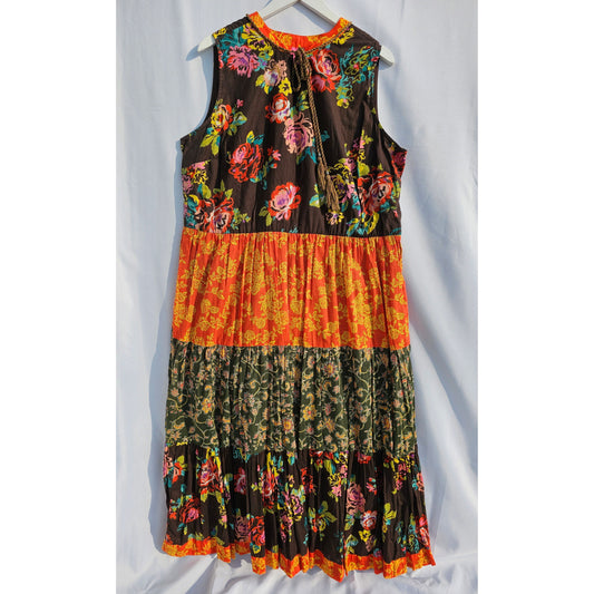 WomanWithin Floral Ruffle Midi Dress - Size Curvy Girl (Sz 22W)