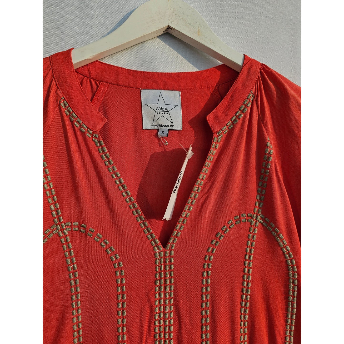 Area Stars Orange Embroidered Boho Dress - Size Small - NWT