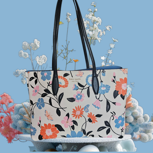Kate Spade ♠️ Ivory Floral Tote