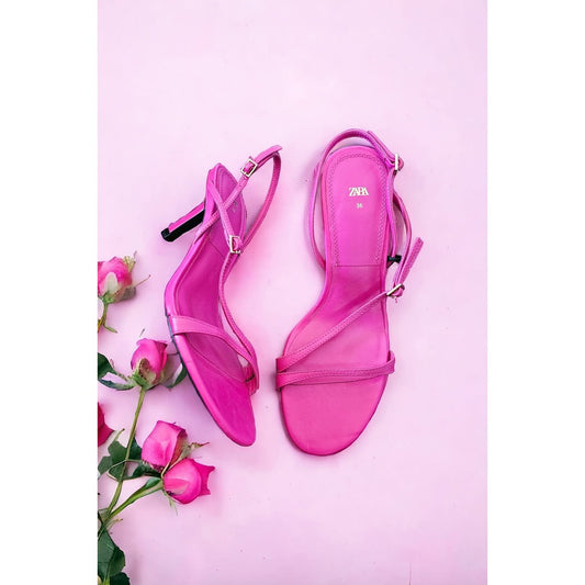 Zara Fuschia Pink Strappy Sandal - Size 36/6