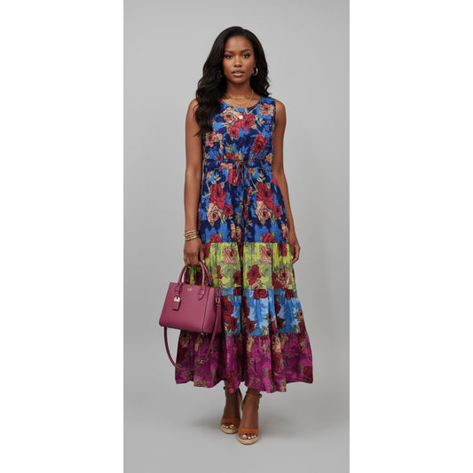 Woman Within Floral Cotton Maxi Dress – Size Curvy Girl Extra Large (18W)