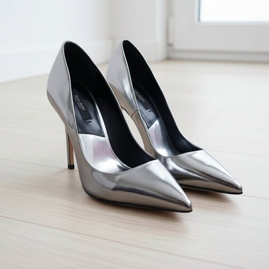 Zara Silver Pumps - Shoe Size 37 (6.5)