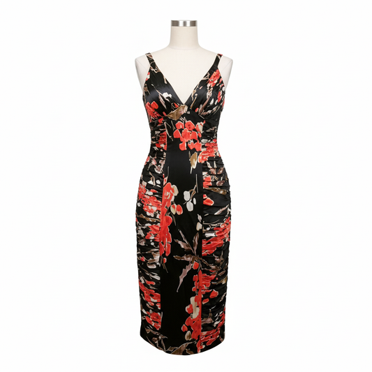 Adrianna Papell Vintage Cocktail Dress Black/Red - Size Small