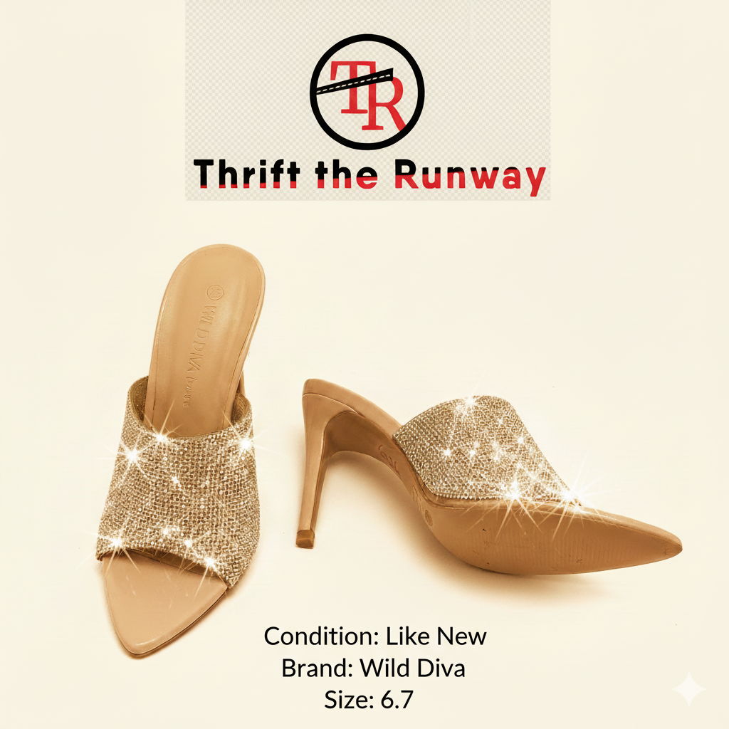 Wild Diva Bling Slides - Size 6.5