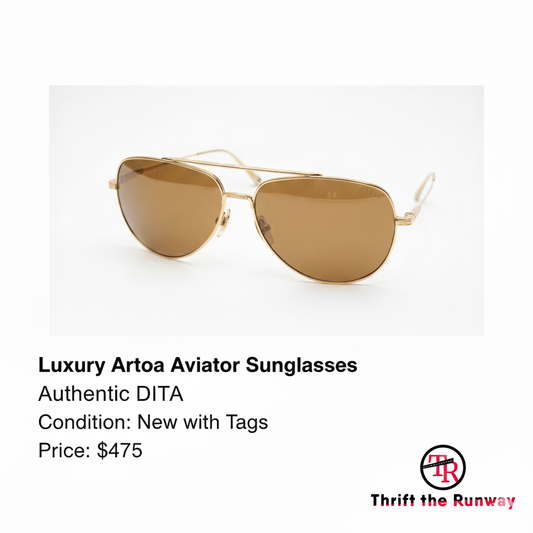 Luxury Artoa Aviator Sunglasses – Authentic DITA, New with Box