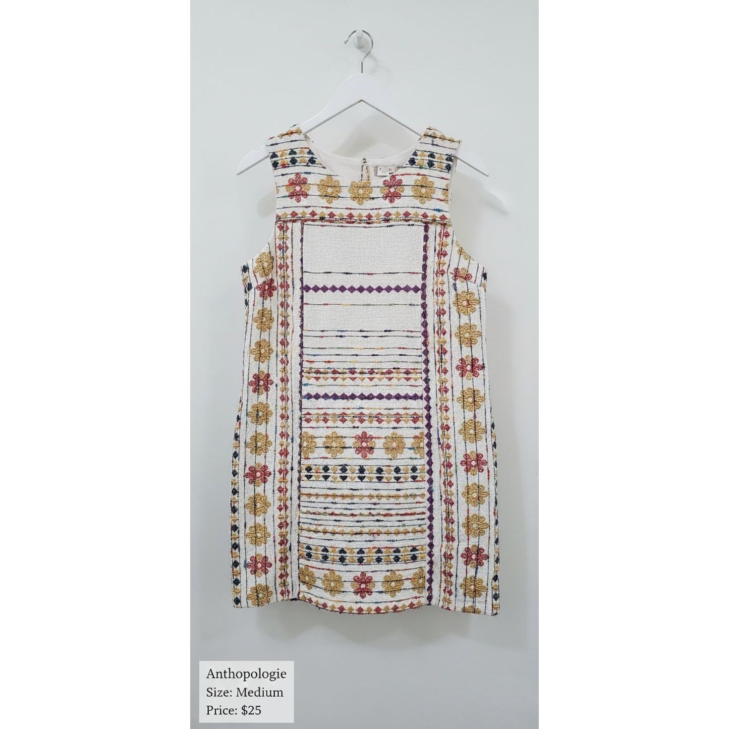 Anthropologie embroidered dress Sz 8