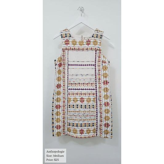 Anthropologie embroidered dress Sz 8