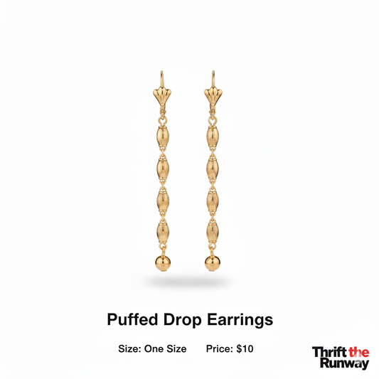 Puffed drop earrings