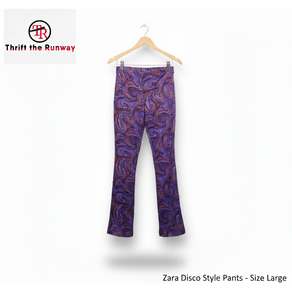 Zara Color Purple Disco Pant - Size Large
