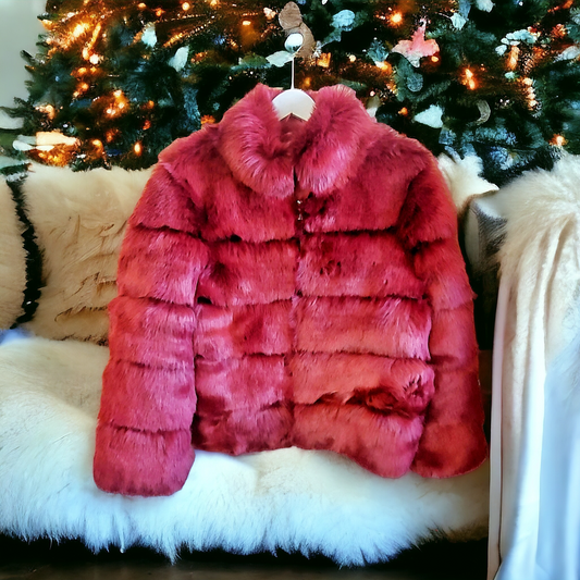 Luxxe Faux Fur Coat - Size Medium