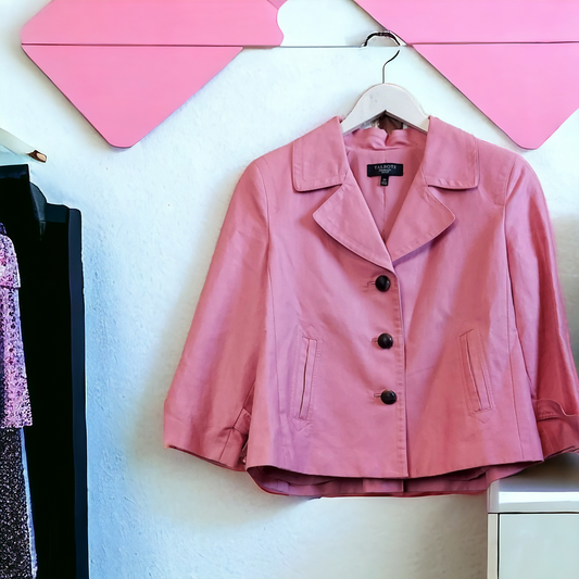 Talbots Pink Cropped Jacket - Size Large (Sz 12)