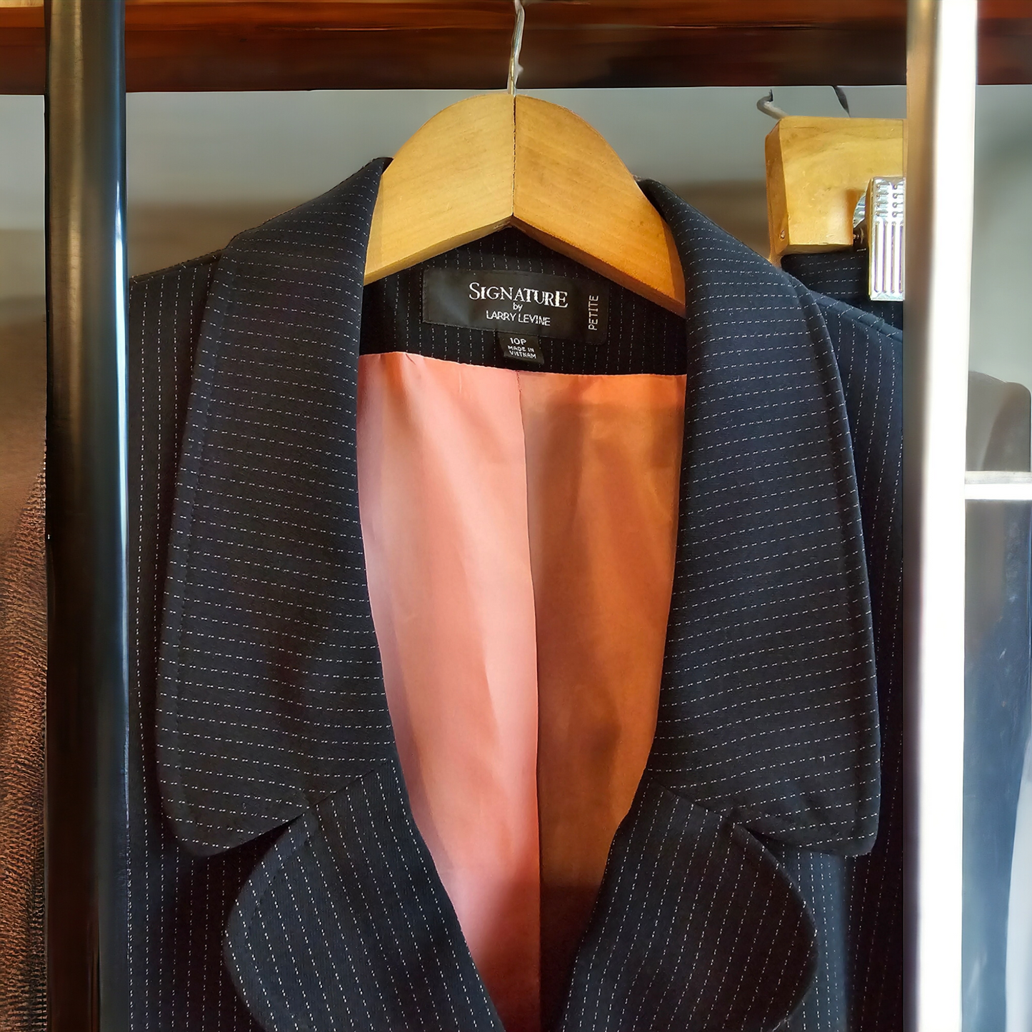 Signature by Larry Levine Navy Pinstripe Pansuit - Size Medium (Sz 10P & fits like a 6/8)