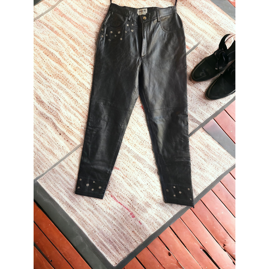 Bagatelle Black Leather Pants Size Medium - (Sz 10)