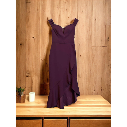 Adrianna Papell Burgundy Midi Dress - Size Small